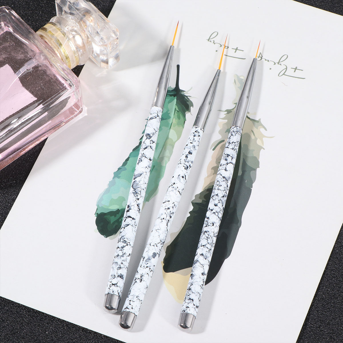 Brush Bristle Set - 3 Buah Set Kuas Seni Kuku